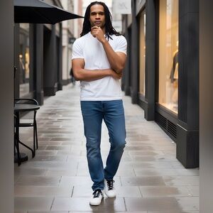 NWT PBX SZ 34/34 men’s 5-pocket straight leg blue jeans.